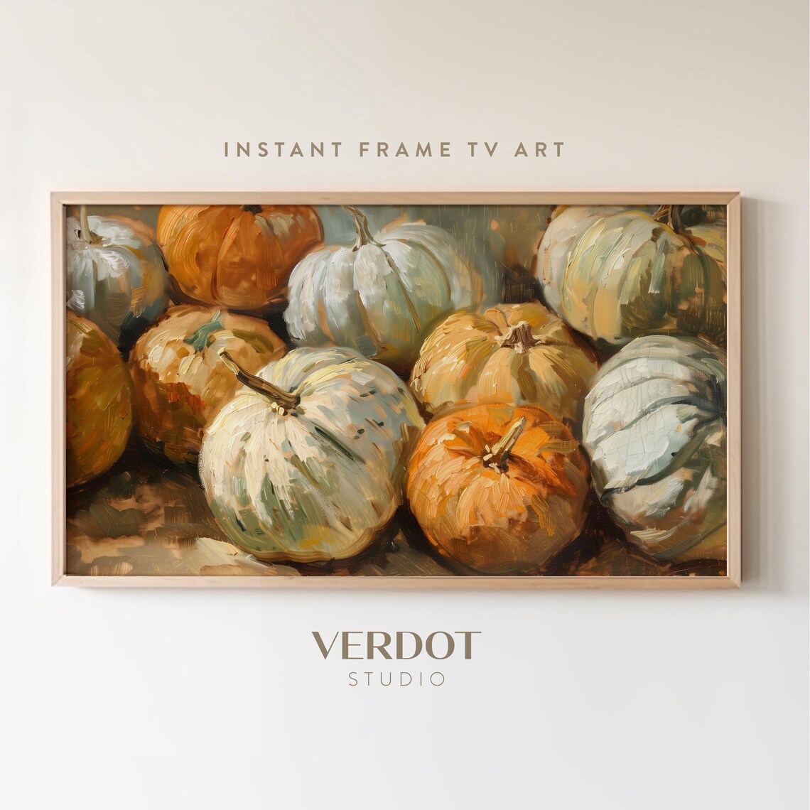 Heirloom Pumpkin Vintage Fall Art Print, Autumn Decor