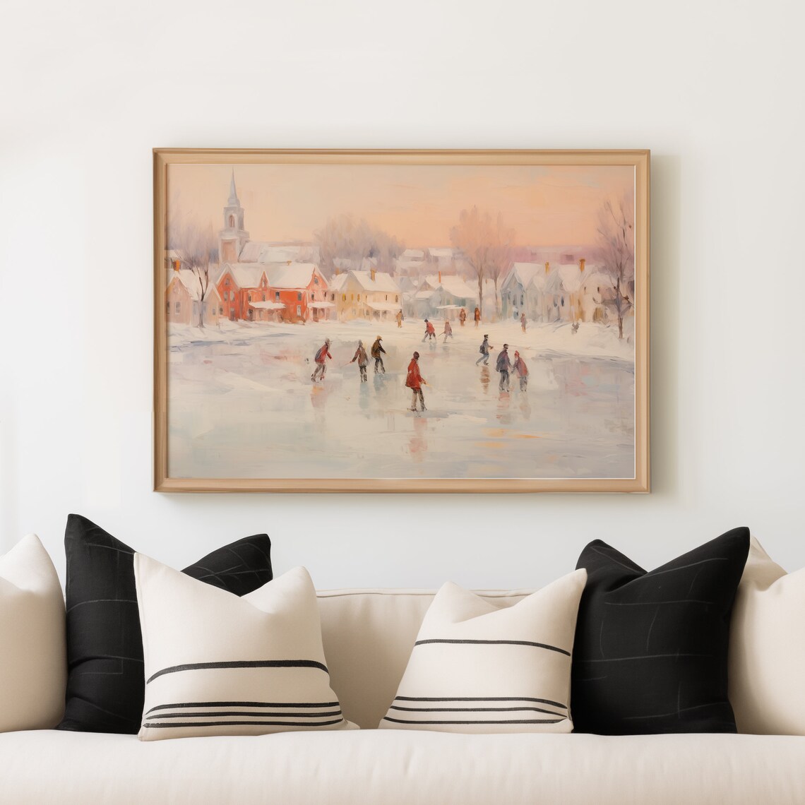 Vintage Ice Skaters Winter Print, Holiday Decor - Image 2