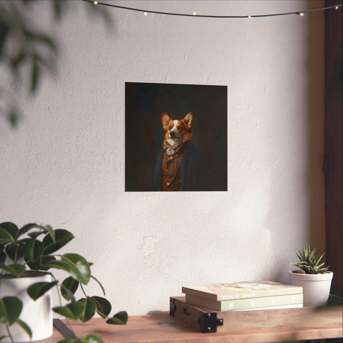 Regal Corgi Dressed as a Victorian Gentleman Oil Style Poster - Image 2