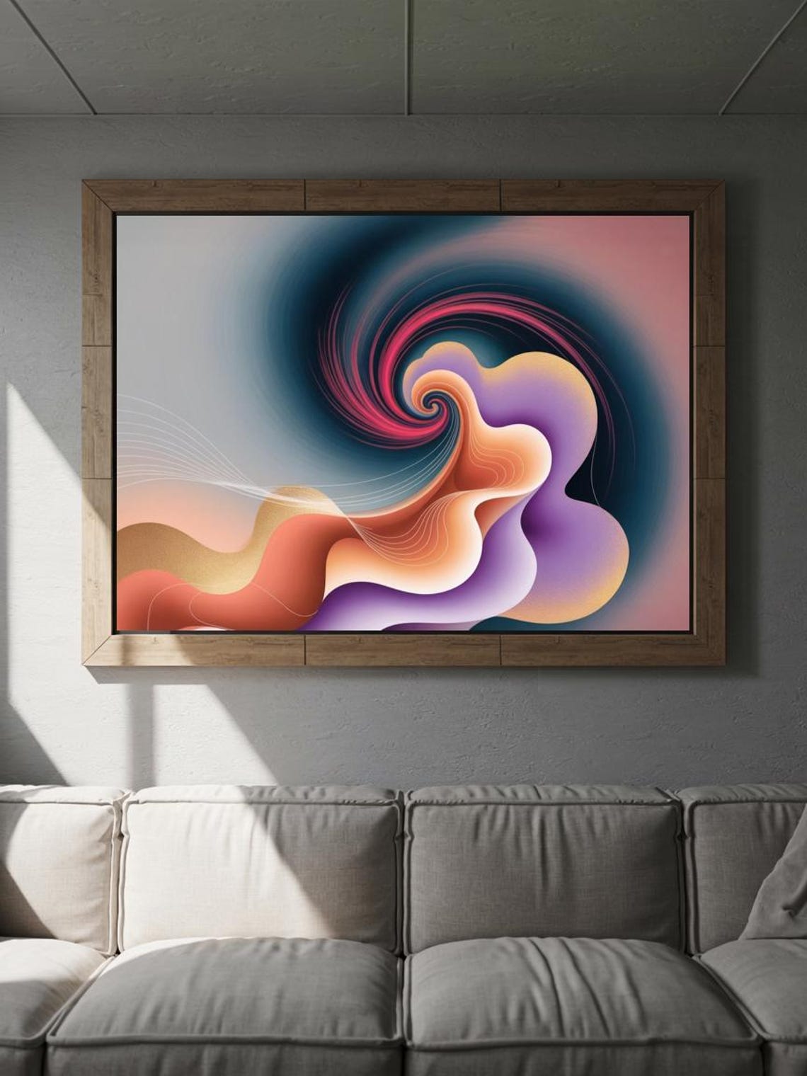 Pastel Gradient Swirl Vortex Pink Purple Fluid Abstract Poster