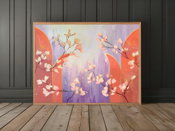 Dried Cherry Blossom Flakes Minimalistic Art Print Nature Decor Wall Room