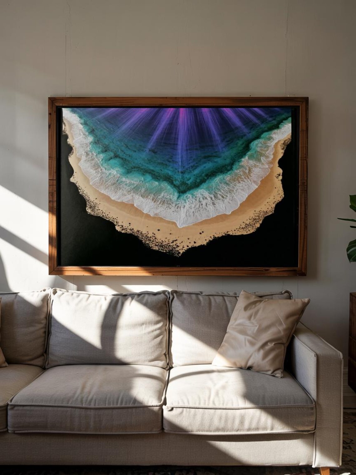 Arial Tropical Beach Minimalistic Art Print Nature Decor Wall Room - Image 3