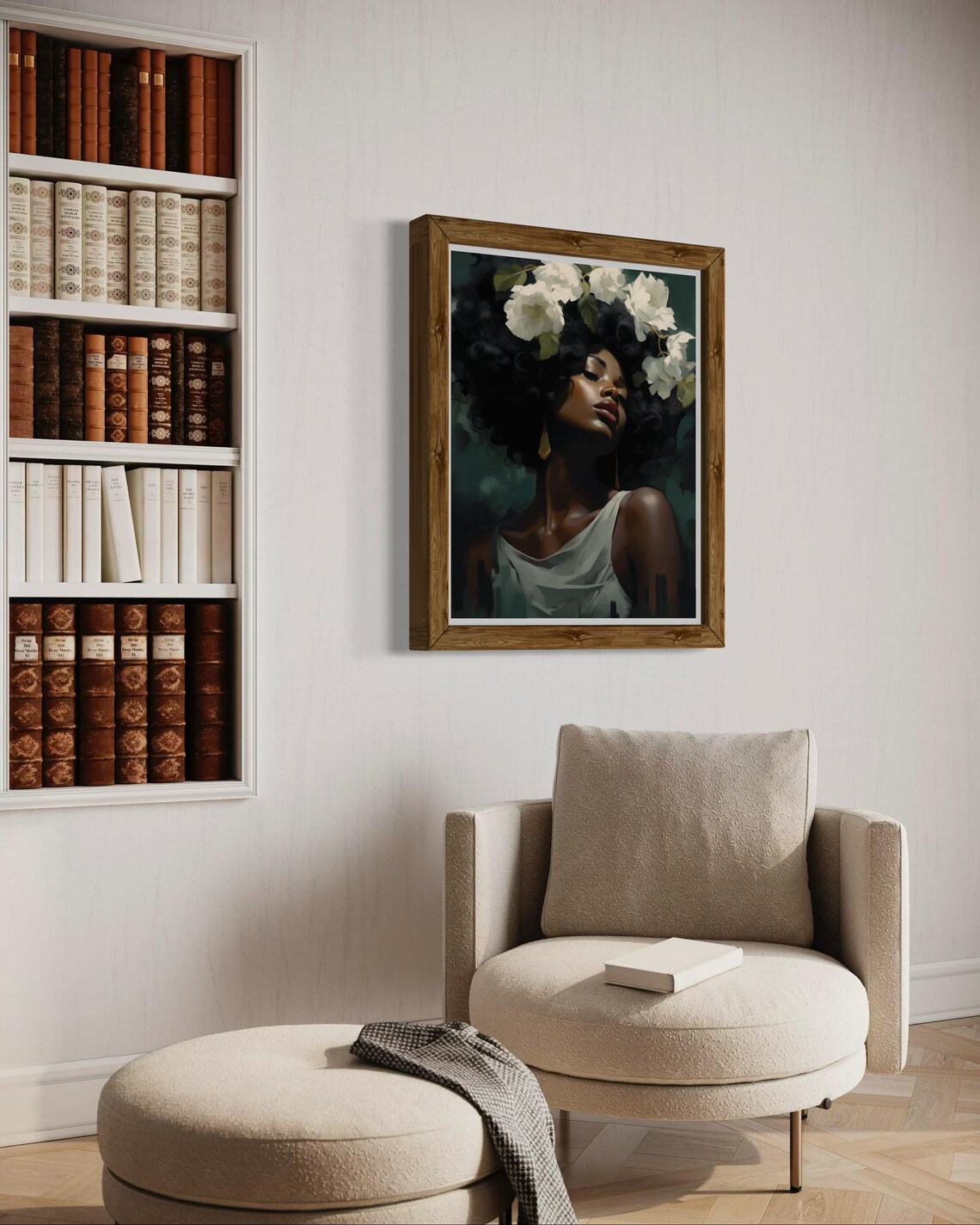 Black Woman Floral Art Print, Afrocentric Portrait - Image 7