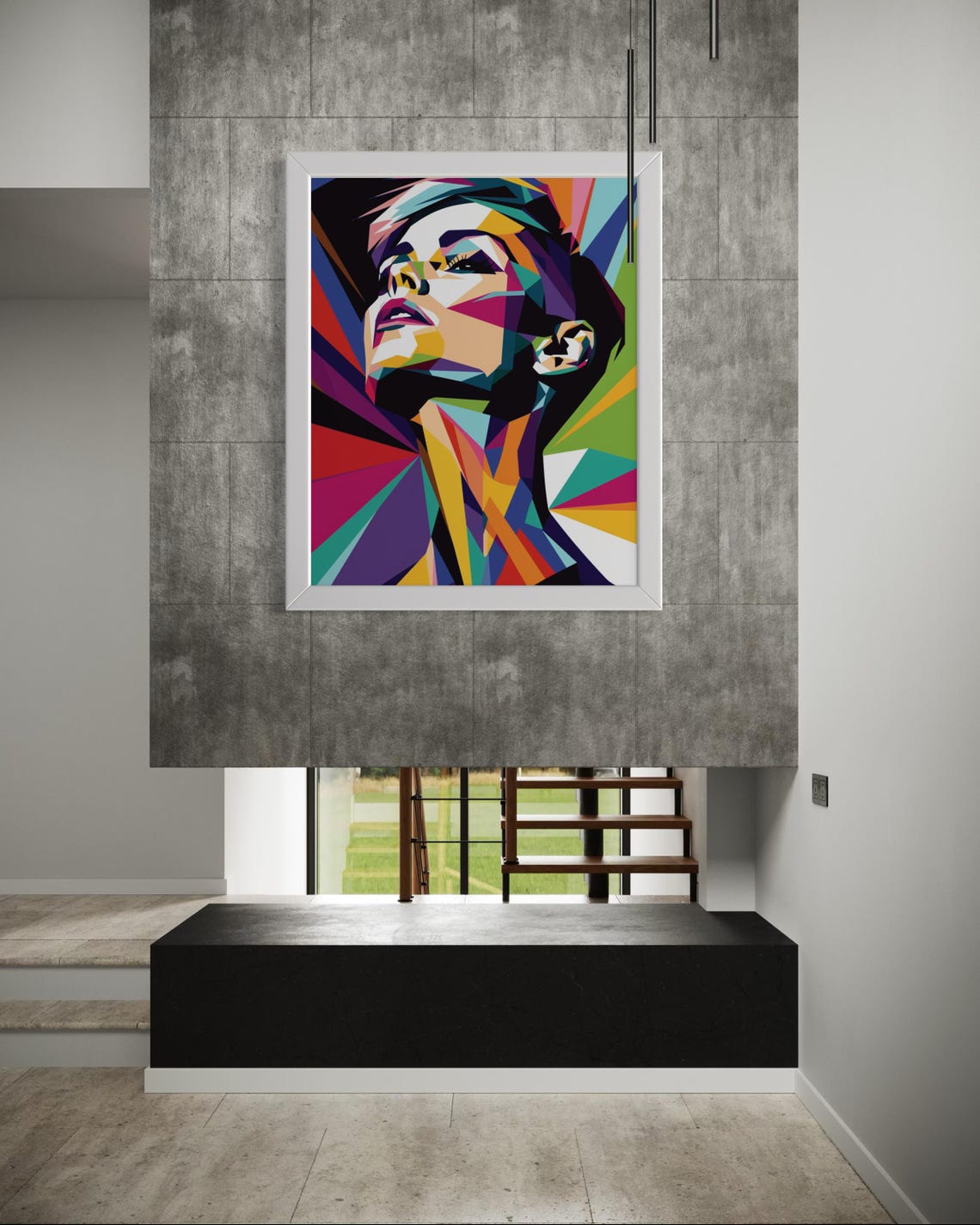 Vibrant Abstract Portrait Wall Art Bold Colorful Geometric Artwork Modern Statement Art Print For Home Office Or Studio - Image 5