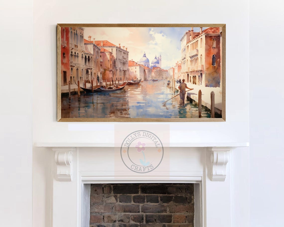 Venice Canal Gondola Watercolor Italian Scenic Travel Poster - Image 7