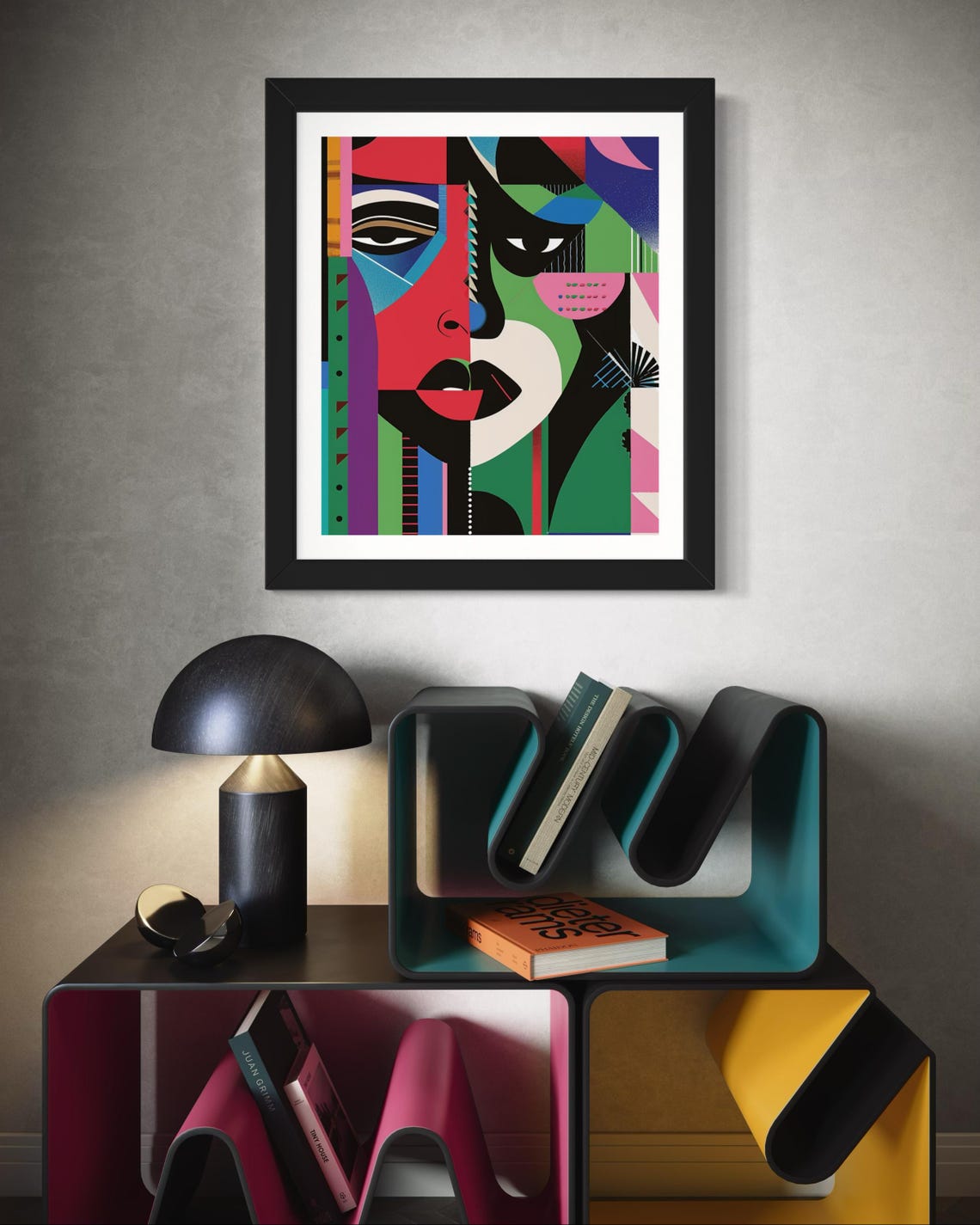 Abstract Geometric Art Print Minimalist Bold Face Design Contemporary Wall Dcor For Modern Spaces - Image 5
