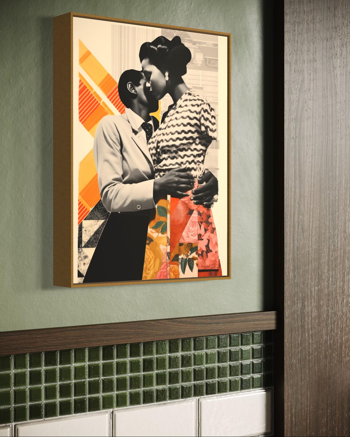 Romantic Vintage Collage Black Girl Art Print