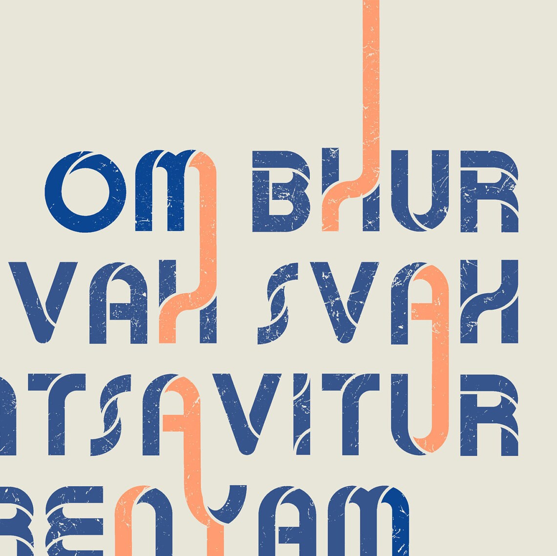 Gayatri Mantra - Blue Orange Art - Image 2