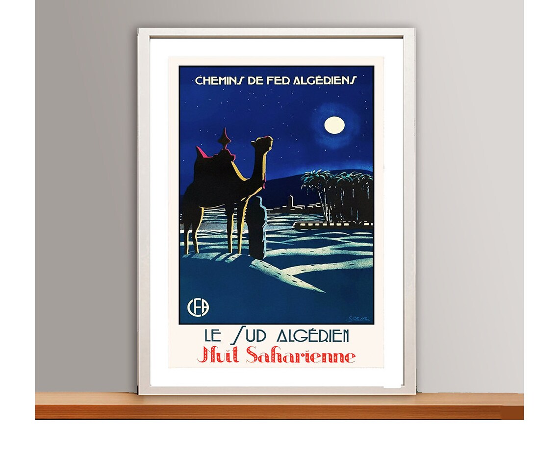 Le Sud Algerien Nuit Saharienne Vintage Travel Poster - Image 2