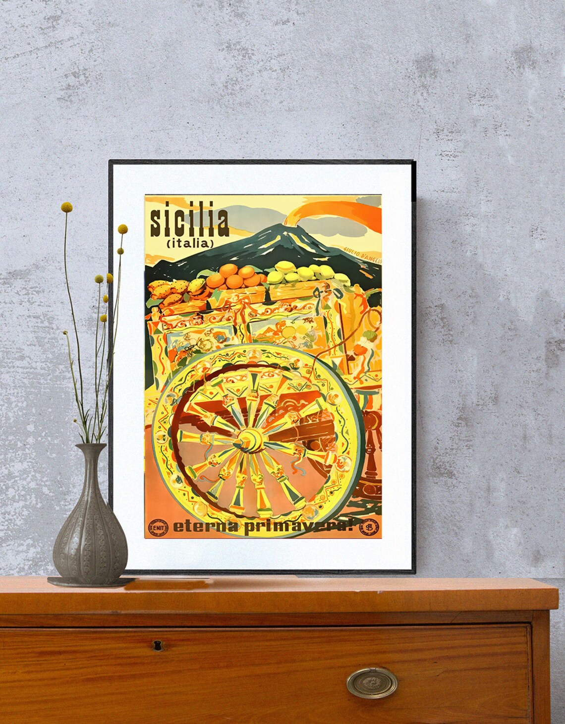 Sicilia Italia Vintage Travel Poster, Travel Poster - Image 2