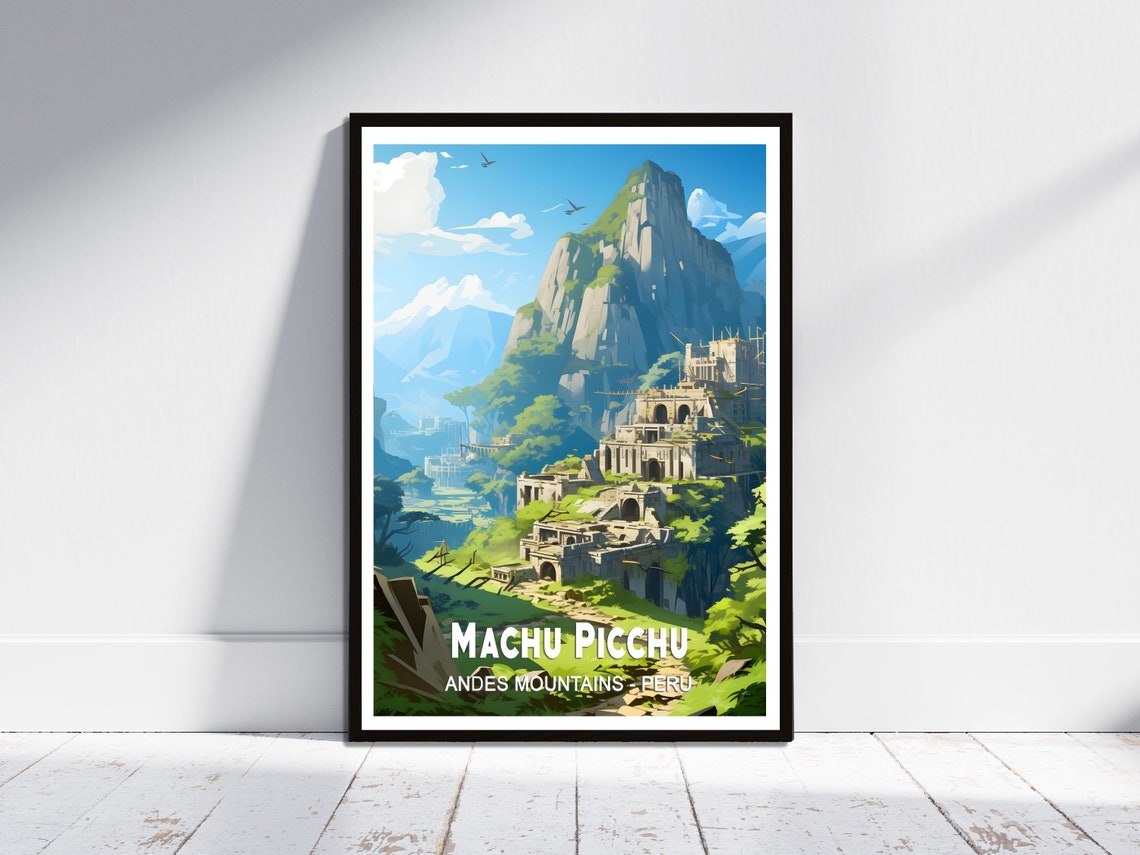 Peru Machu Picchu Travel Poster File For Print Instant