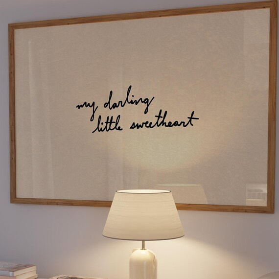 My Darling Little Sweetheart Print Handdrawn Typography Wall Art Digital Download Horizontal