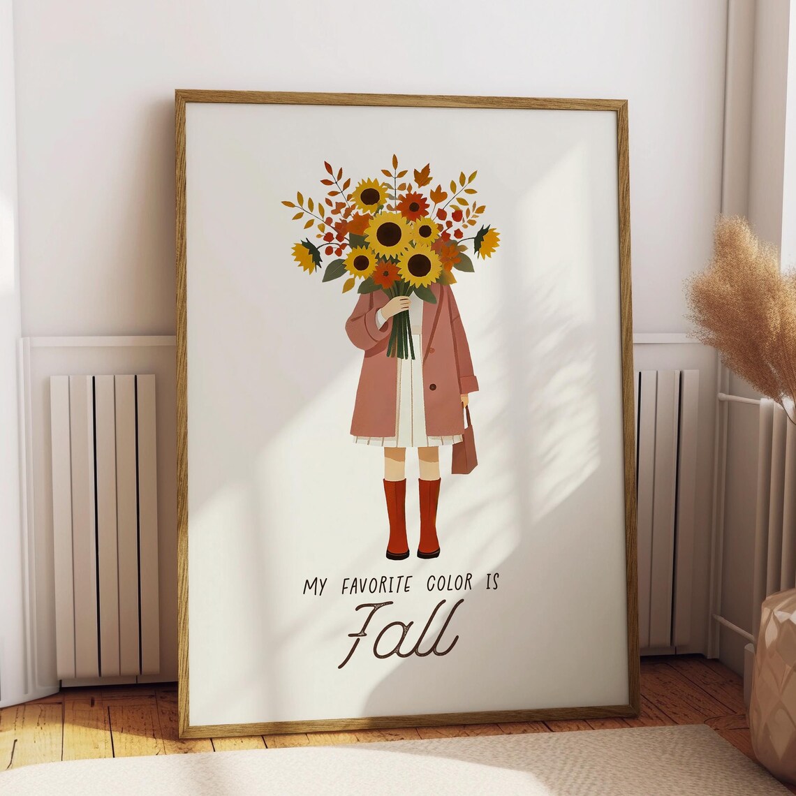 My Favorite Color Is Fall Woman Sunflower Bouquet Art Poster