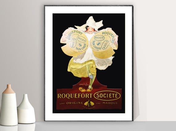Roquefort Societe Vintage Fooddrink Poster Roquefort Cheese Poster Gift Idea Wall Decor
