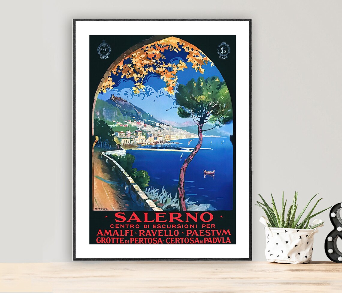 Salerno Italy Vintage Travel Poster Art Print