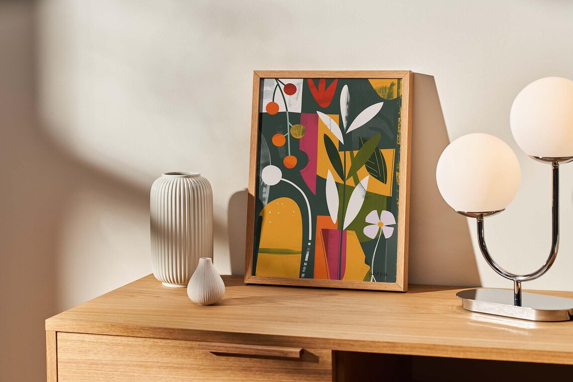 Abstract Mid-Century Modern Flower Art Print - Image 2