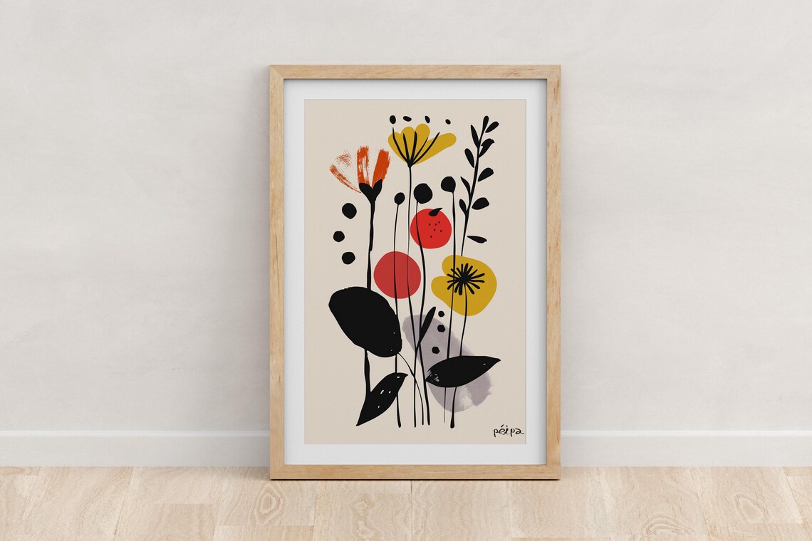 Abstract Modern Flower Art Print, Botanical