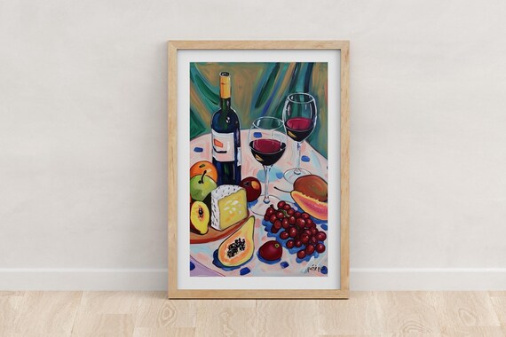 Wine Party Kitchen Wall Art Print