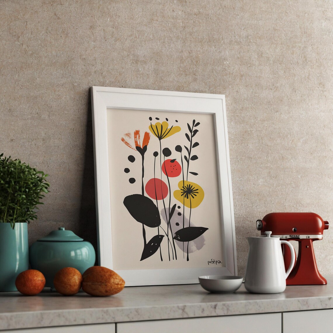 Abstract Modern Flower Art Print, Botanical - Image 3