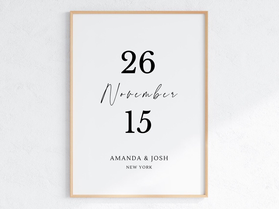 Custom Love Personalised Wedding Date, Anniversary Gift