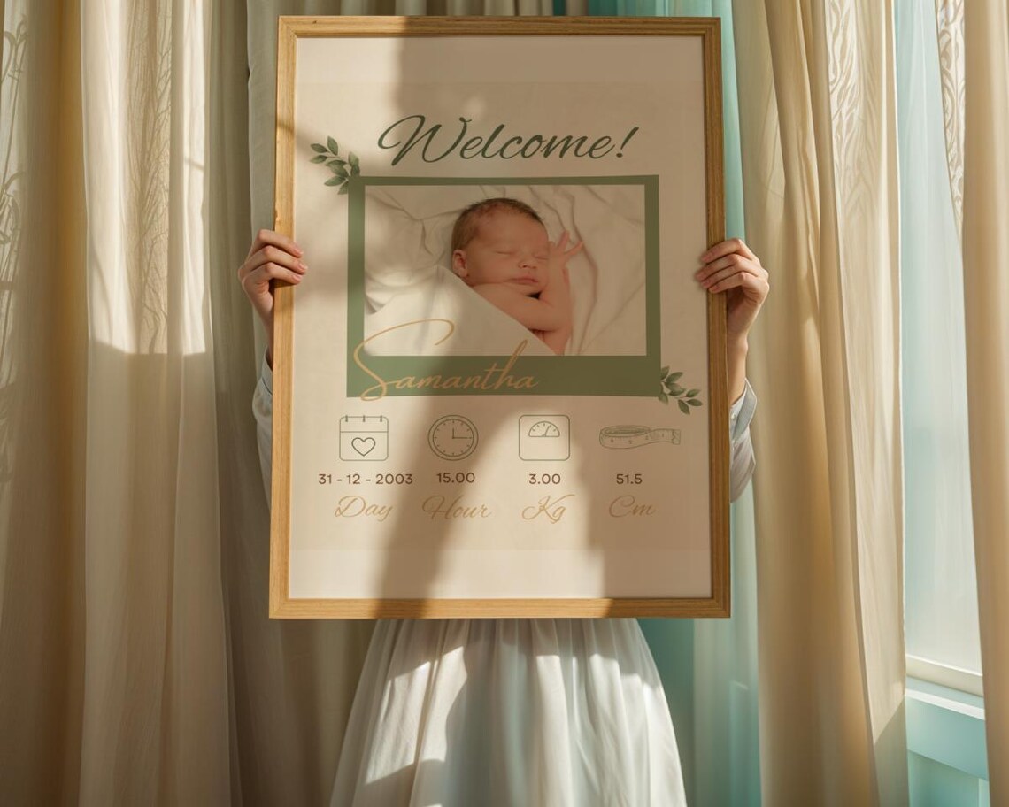 Newborn Personalized Birth Details, Baby Gift - Image 4