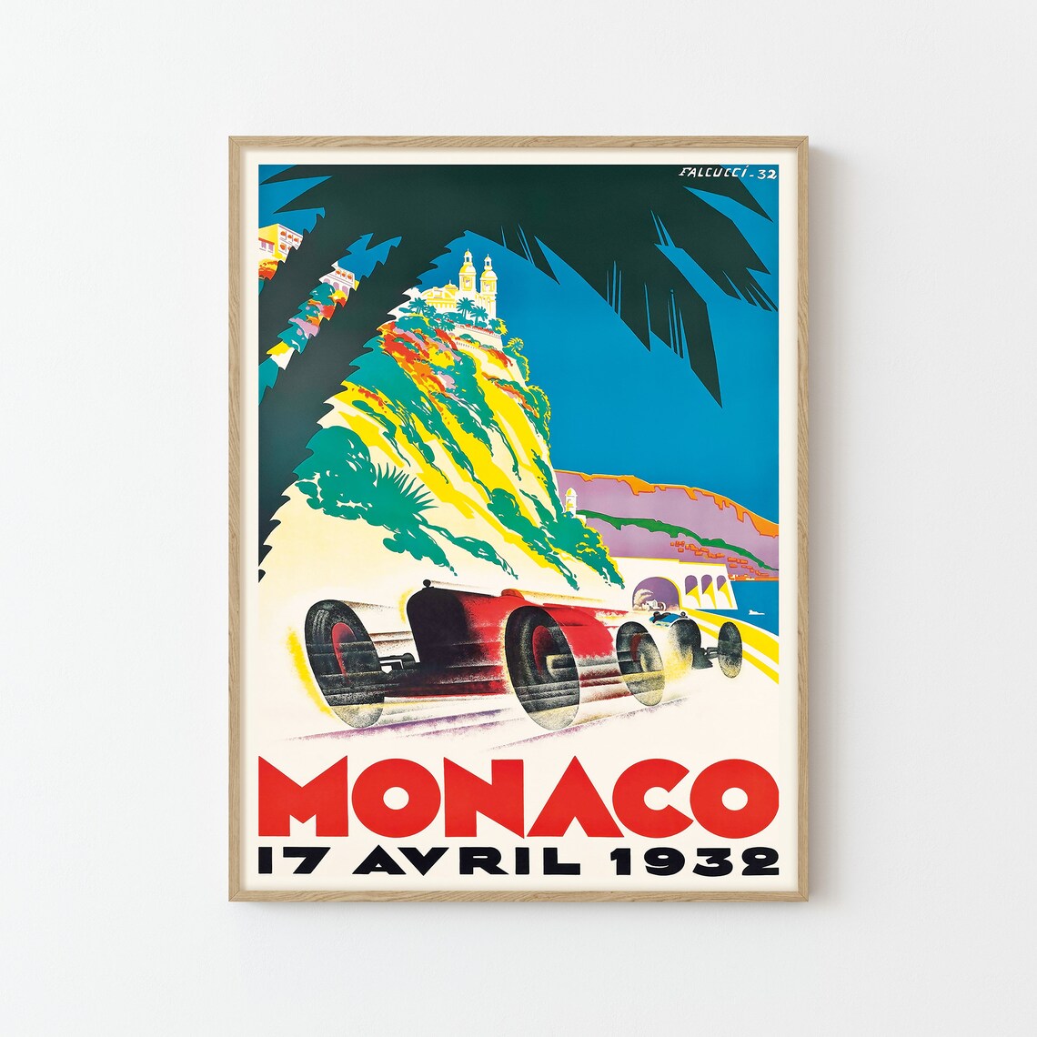 Monaco 1932 Vintage Car Race Poster Print