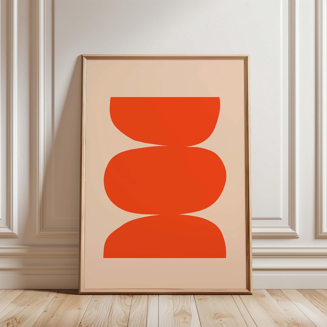 Orange Minimalist Abstract Poster, Scandinavian Modern