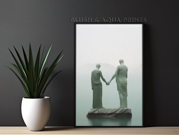 Eclectic Couple Gift Angel Art Prints Preppy Room Decor Boho Bedroom Wall Over The Bed Trendy