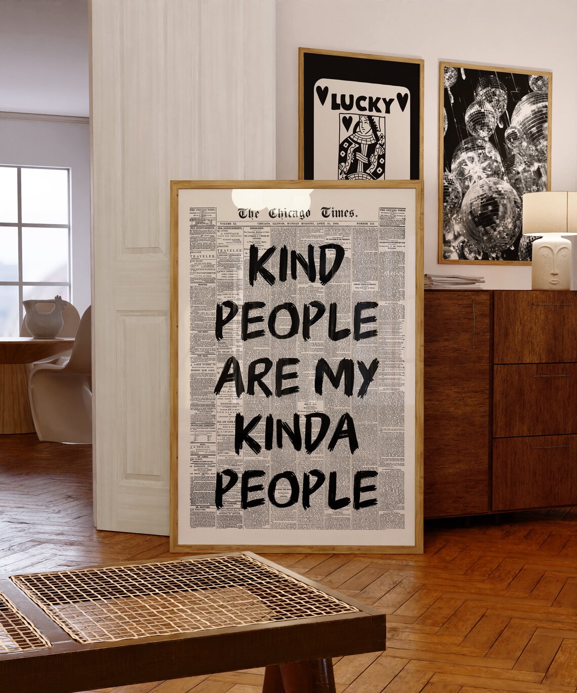 Retro Newspaper Typography Poster, Bar Cart Decor - Image 3
