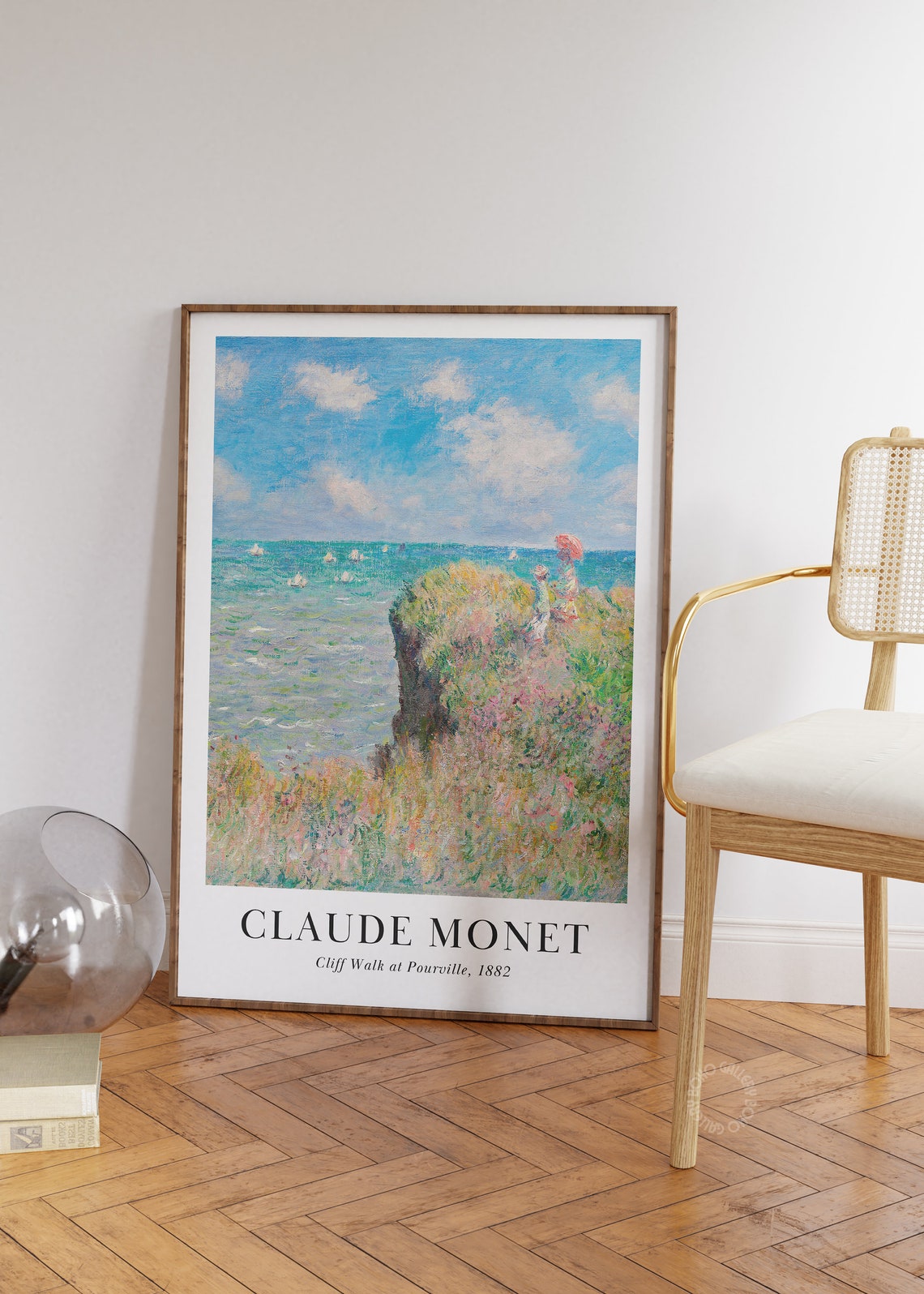 Claude Monet Cliff Walk at Pourville 1882 Impressionist Art Poster - Image 3