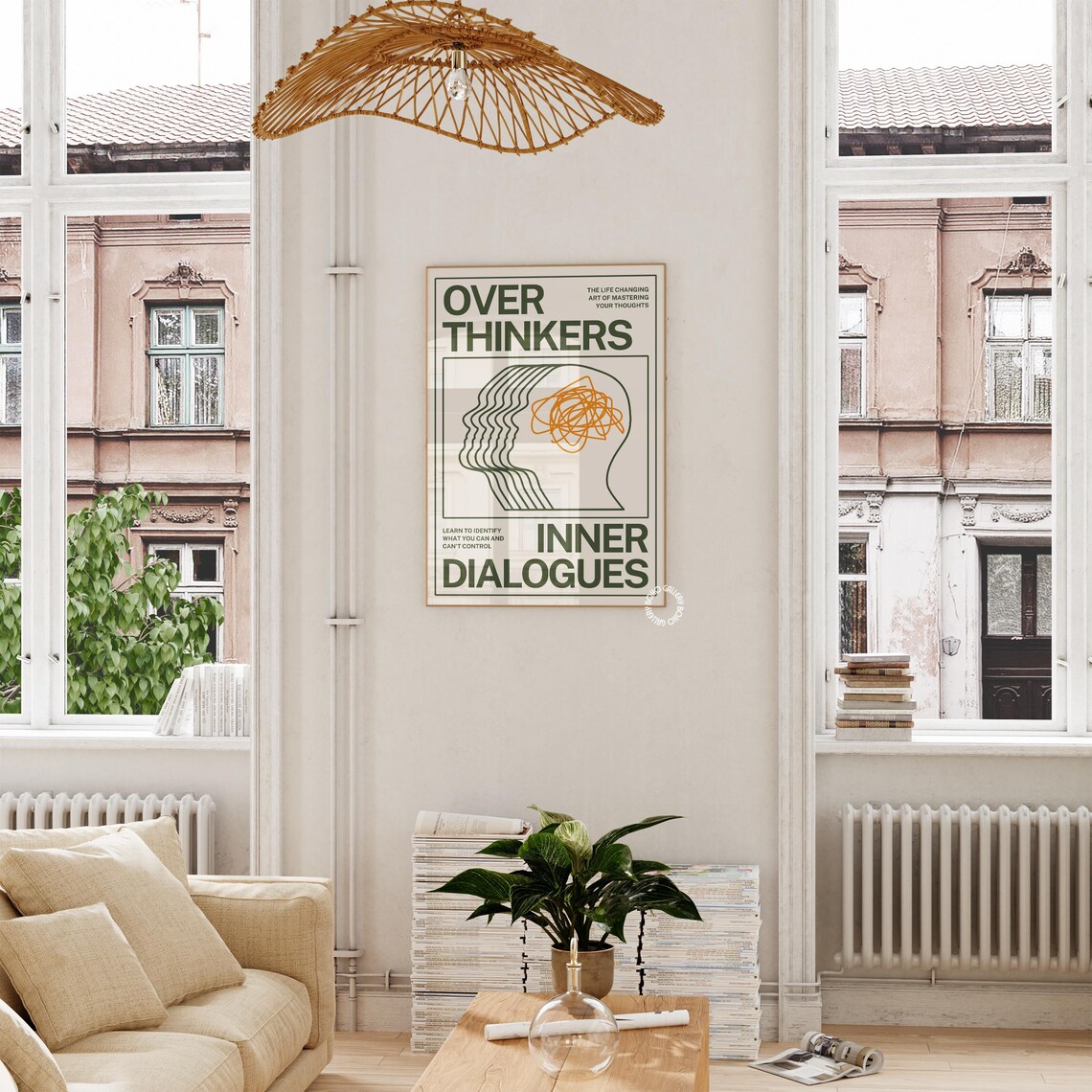 Green Retro Trendy Wall Art, Preppy Room Decor - Image 2