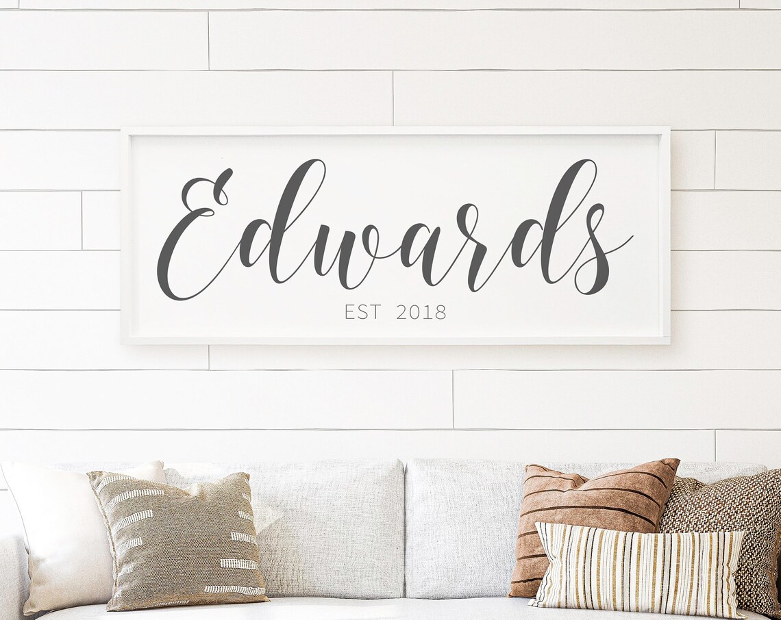Last Name Wooden Sign, Rustic Farmhouse Wall Art Print
