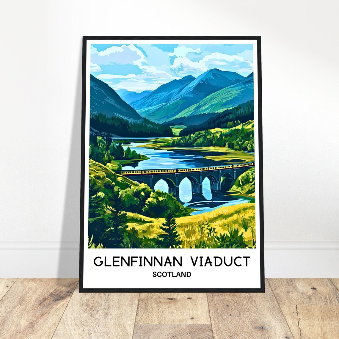 Glenfinnan Viaduct Scotland Steam Train Highland Travel Poster