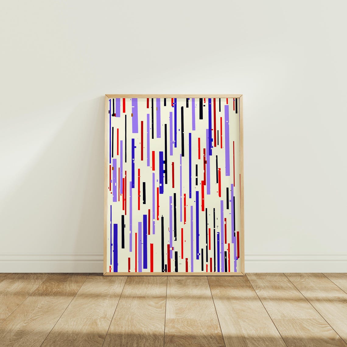 Modern Glitch Stripes Abstract Geometric Colorful Minimalist Poster