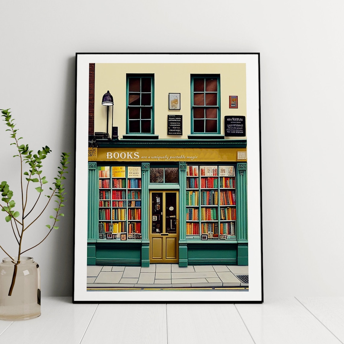 New York Bookshop Art Print, Reading Room Decor
