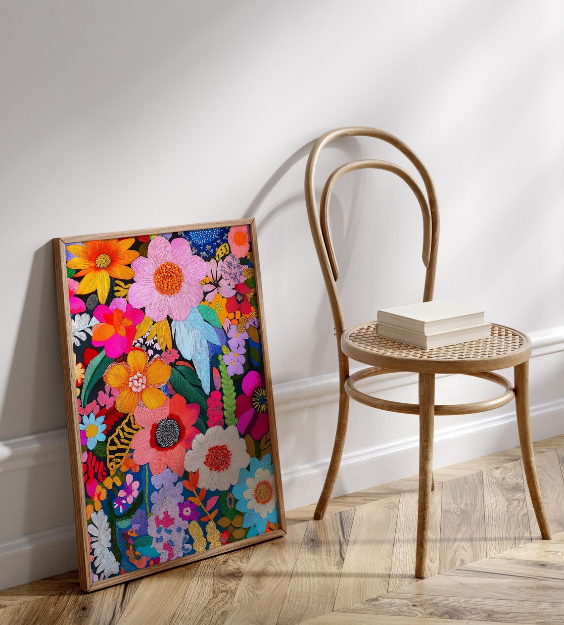 Maximalist Flowers Art Print, Vibrant Floral Decor - Image 3