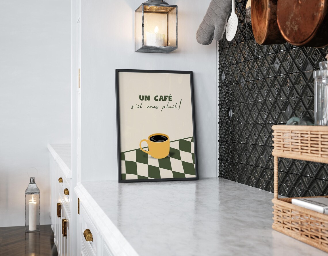Un Cafe Sil Vous Plait French Cafe Poster - Image 2
