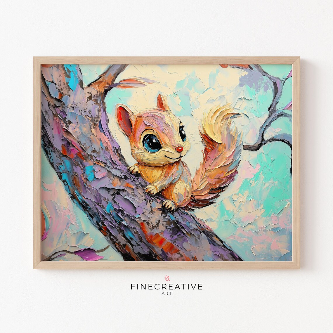 Baby Squirrel Art Print, Nursery Animal Decor