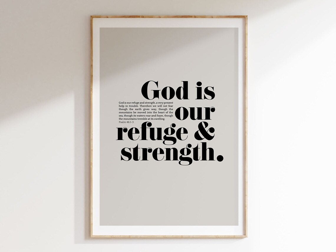 Psalm 46:1-3 God Is Our Refuge & Strength Art Print - Image 5
