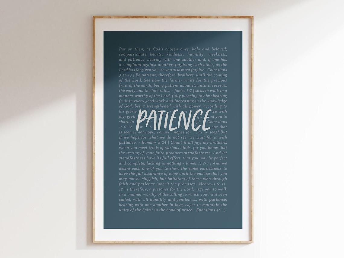 Patience Fruit Of The Spirit Bible Verse Poster Nursery Decor Faith