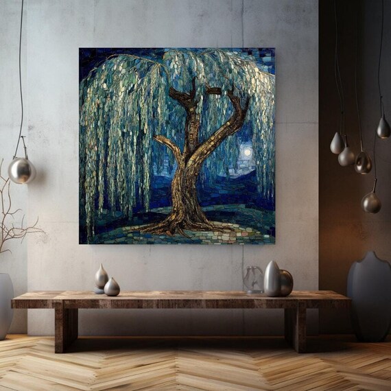 Willow Tree Wall Nature Inspired Wall Art Mystical Tree Wall Art Grandma Gift Morris Inspired Wall Art William Morris Wall Art