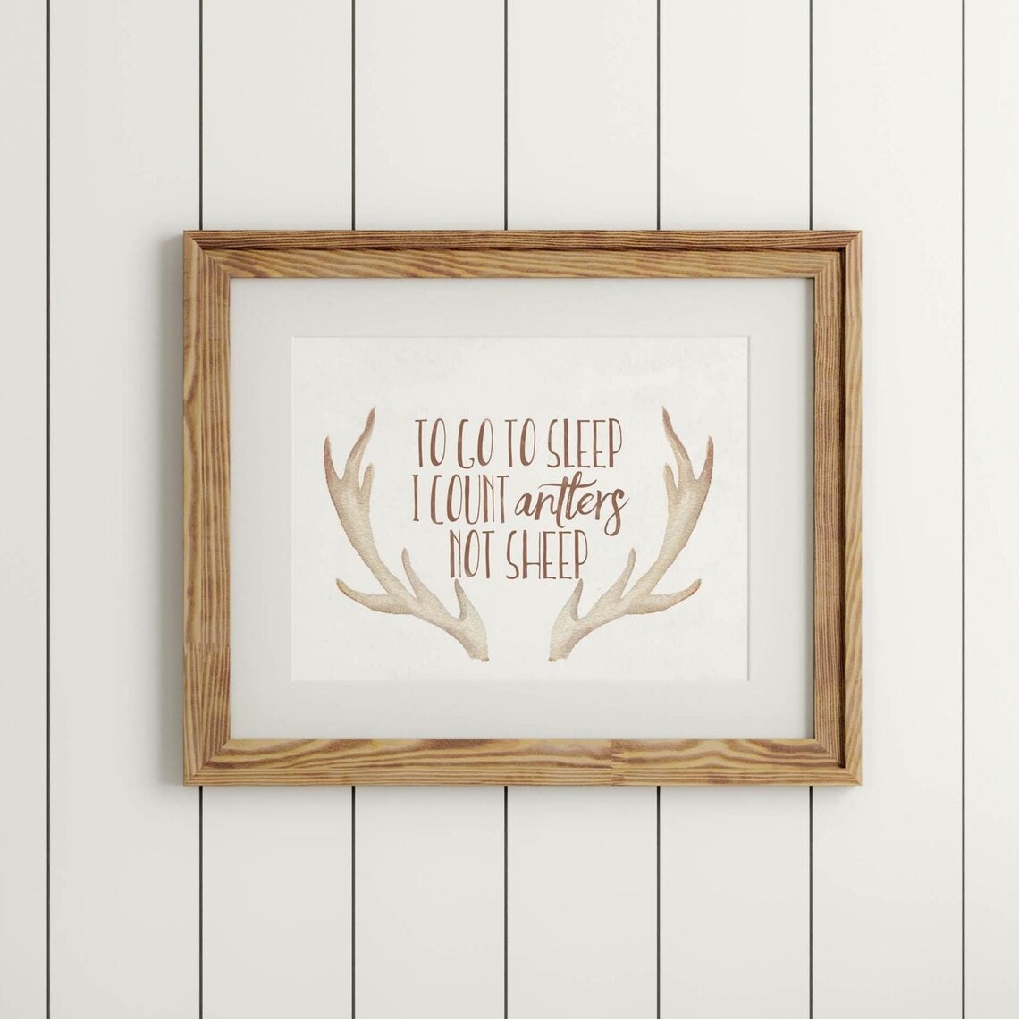 Count Antlers Not Sheep Deer Hunting Nursery Art