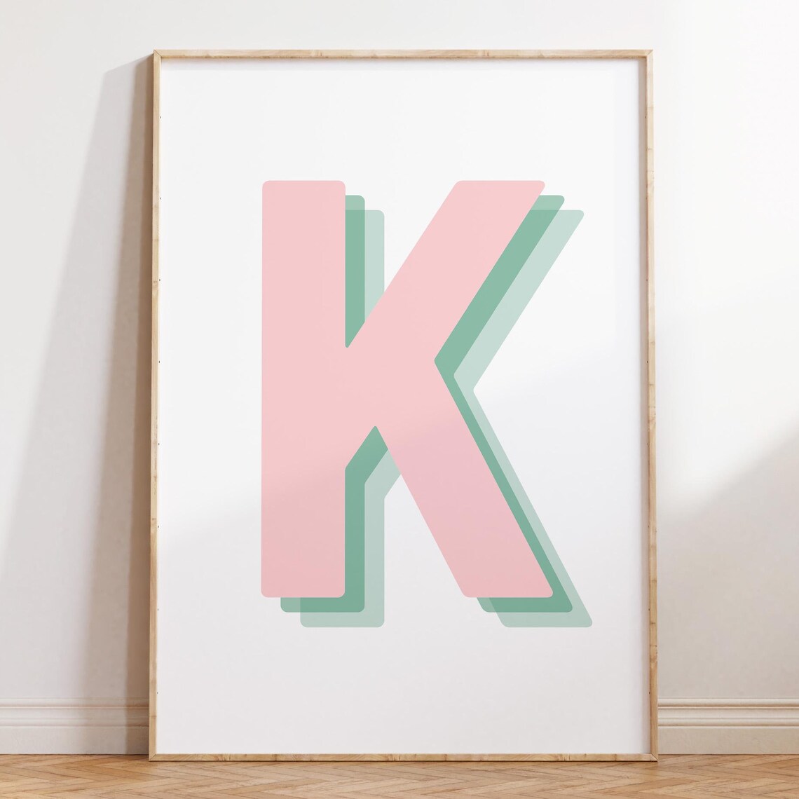 Retro 3D K Letter Monogram, Alphabet Print - Image 5