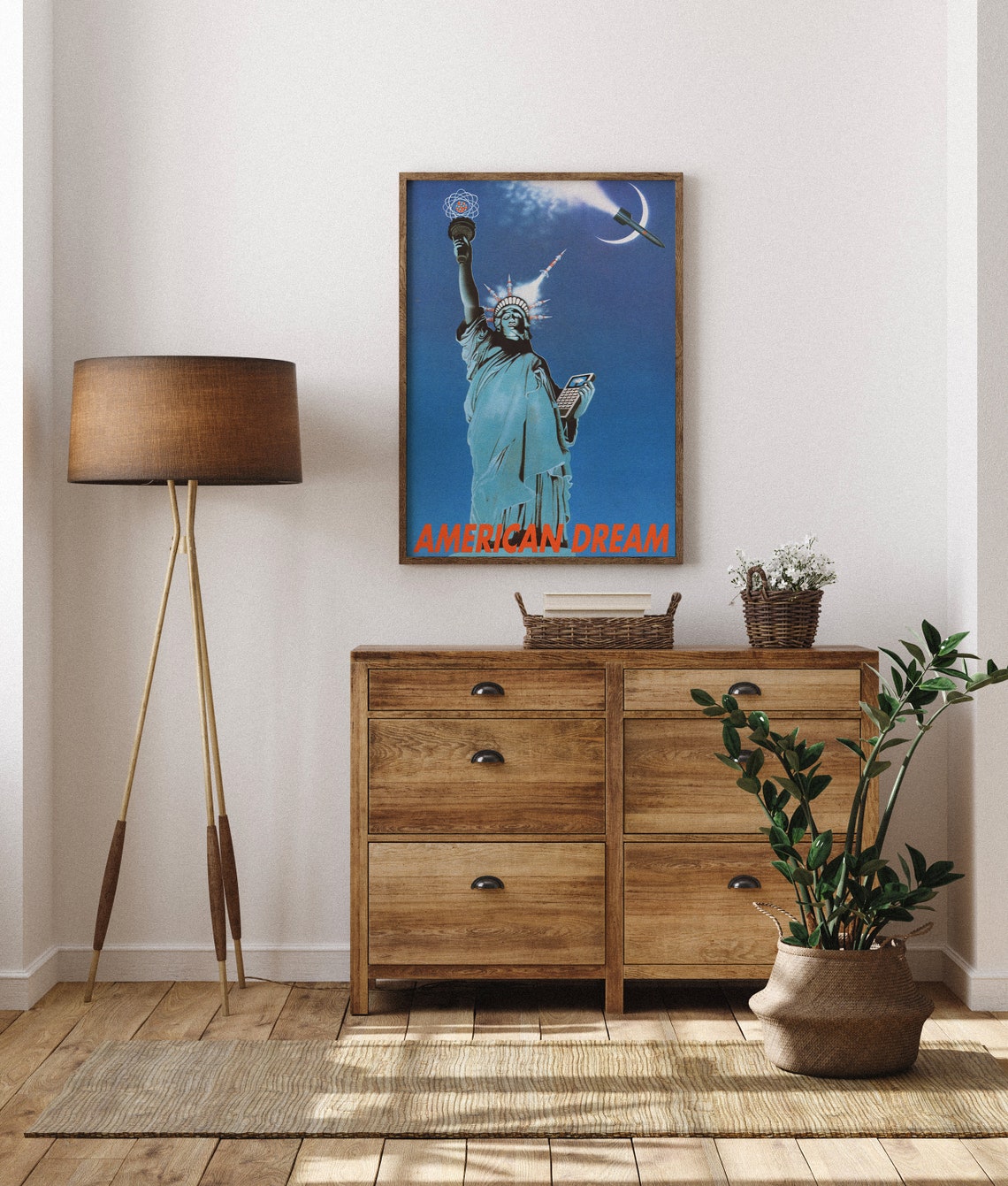 American Dream Statue of Liberty Rocket Space Surrealist Poster - Image 6