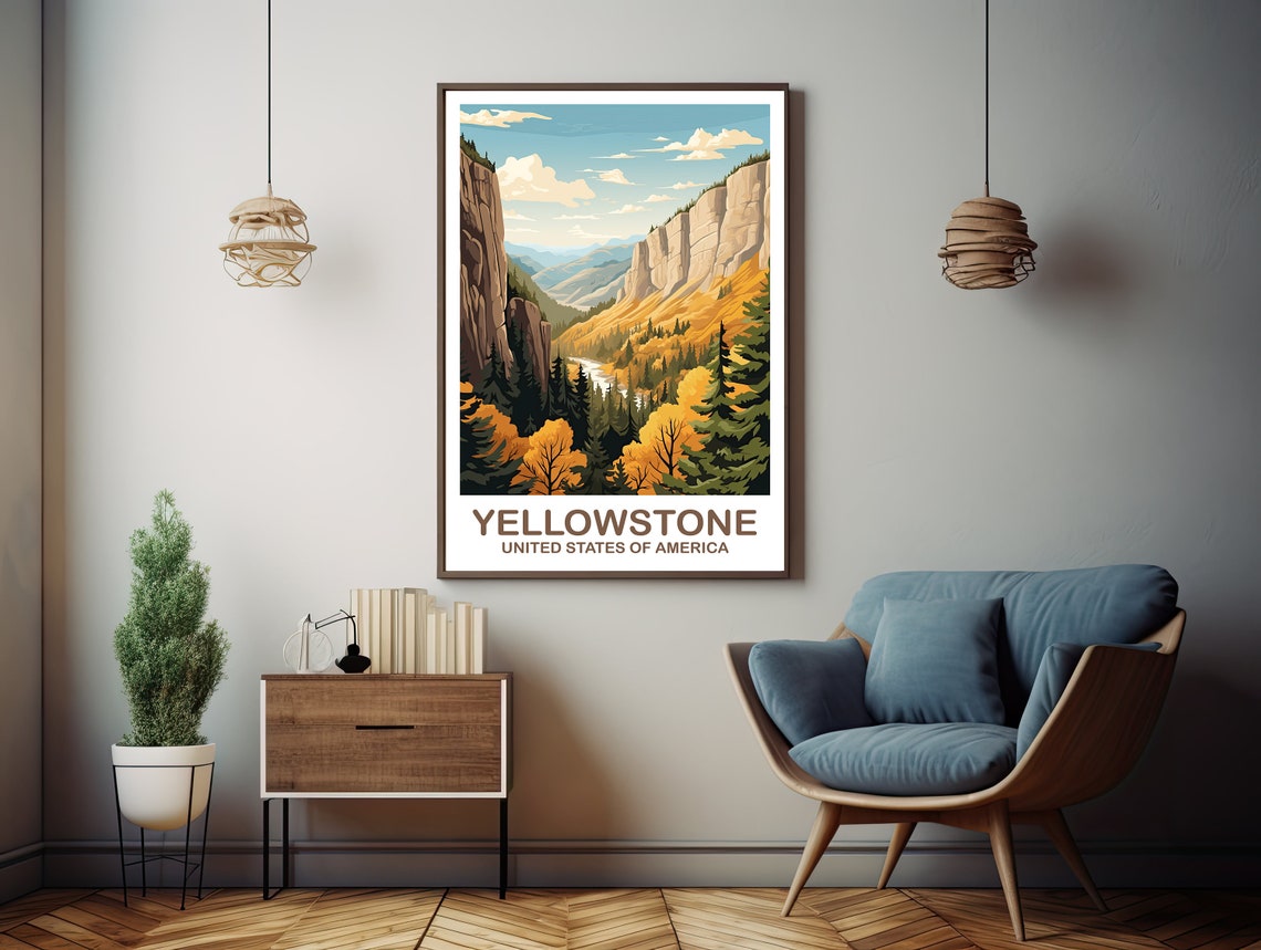 Yellowstone Park Travel Print Travel Wall Art National Park Poster Yellowstone National Park Travel Art Travel Print T2nawyynp1 - Image 3