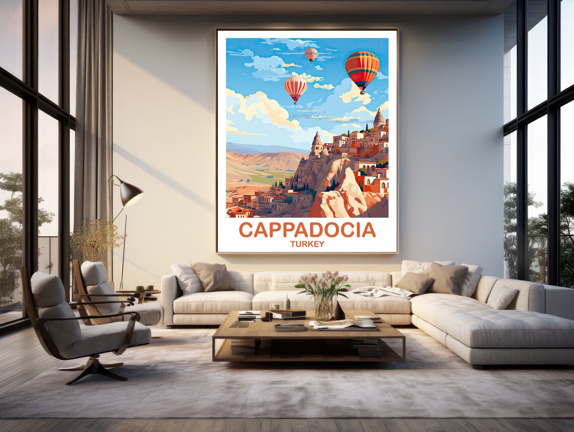 Cappadocia Turkey Hot Air Balloons Dreamy Colorful Travel Poster - Image 3