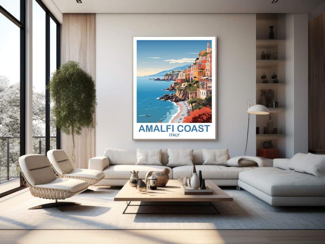Amalfi Coast Italy Travel Poster Amalfi Coast Poster Art Italy Poster Amalfi Coast Travel Wall Art Italy Travel Wall Art T2euitac1 - Image 3
