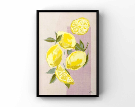 Lemons Print Easy Peasy Lemon Squeezie Wall Art Citrus Home Decor With Fruit Poster Kitchen Decoration