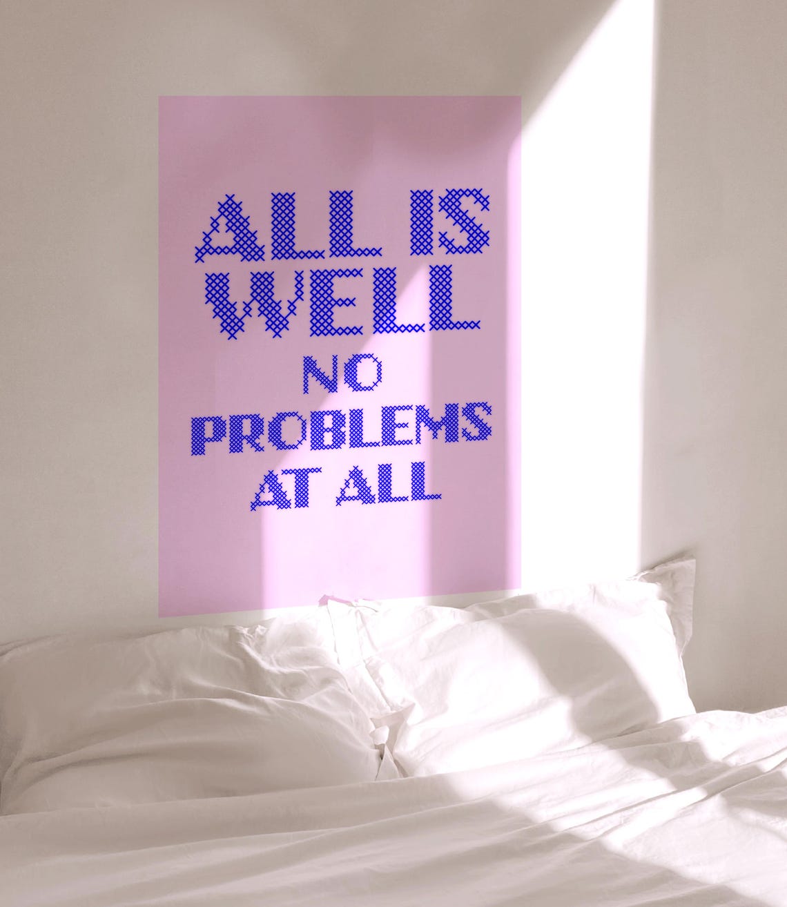 All Is Well No Problems at All Cross Stitch Funny Quote Poster - Image 3