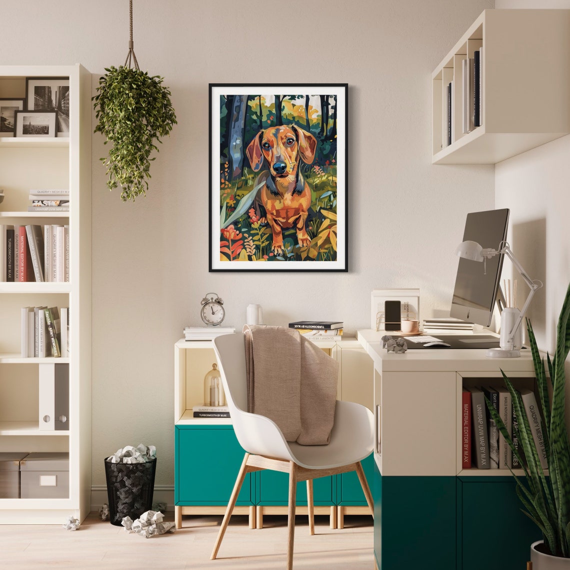 Red Dachshund Art Print Sausage Dog Painting Cute Dog Artwork Miniature Dachshund Wiener Dog Doxie Decor Dog Lover Gift Dachshund Gifts - Image 2